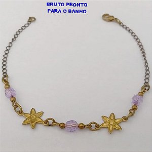 PULSEIRA NO BRUTO PRONTO PARA O BANHO(CX164)- PULSEIRA SIMPLES E DELICADA COM CRISTAL (PESO 1.4GR ) BRU24847