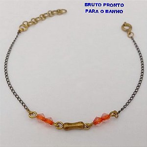 PULSEIRA NO BRUTO PRONTO PARA O BANHO(CX164)- PULSEIRA SIMPLES E DELICADA COM CRISTAL (PESO 1.4GR ) BRU24848