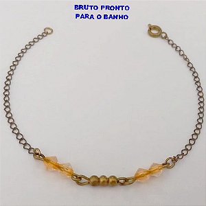 PULSEIRA NO BRUTO PRONTO PARA O BANHO(CX164)- PULSEIRA SIMPLES E DELICADA COM CRISTAL (PESO 1.4GR ) BRU24849
