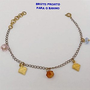PULSEIRA NO BRUTO PRONTO PARA O BANHO(CX164)- PULSEIRA SIMPLES E DELICADA COM CRISTAL (PESO 1.4GR ) BRU24850