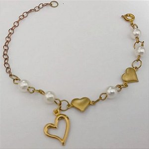 PULSEIRA NO BRUTO PRONTO PARA O BANHO (CX165)- PULSEIRA SIMPLES E DELICADA COM PEROLAS (PESO 2.3GR ) BRU24877