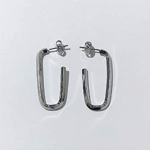 BRINCO EM AÇO INOXIDÁVEL - (CX.145) BRINCO ARGOLA RETANGULAR 2,5X30MM (ARGI0153) - COMPOSIÇÃO: AÇO INOXIDÁVEL - AÇO2243