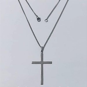 GARGANTILHA EM AÇO INOXIDÁVEL(CX166) - GARGANTILHA COM CORRENTE 42CM E PINGENTE CRUCIFIXO 43MM - COMPOSIÇÃO: AÇO INOXIDÁVEL - AÇO2254