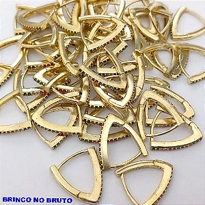 BRINCO NO BRUNTO PRONTO PARA O BANHO(CX166) -BRINCO ARGOLINHA DE PRESSÃO(TRANQUETA)TODA CRAVEJADA COM UMA FILEIRA DE ZIRCONIA) PESO DO PAR 0,7GR -TAMANHO 10MM - BRU24898
