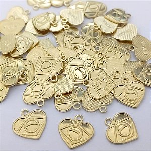 ACESSORIO NO BRUTO PRONTO PARA O BANHO(CX167)(3300) "BRASIL" -Coração 12mm C/ Cabeça Bandeira "brasil" ) PESO 0,05GR - BRU24916