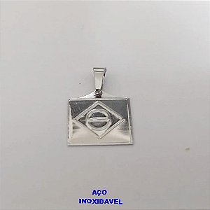 PINGENTE EM AÇO INOXIDAVEL(CX167) ""( PINGENTE BANDEIRA "BRASIL" TAMANHO 1,5X1CM( - AÇO12273