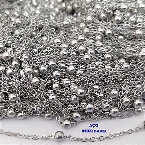 CORRENTE EM AÇO INOXIDAVEL) (BCPL069)( "corrente vendida por metro ")CORRENTE DE BOLINHAS 0,35ML( - AÇO12281