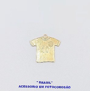 ACESSORIO NO BRUTO PRONTO PARA O BANHO(E282) "BRASIL" -Fotocorrosão Peso unitário: 0,6 gramas Tamanho: 22 mm Material: Latão ) - BRU24918