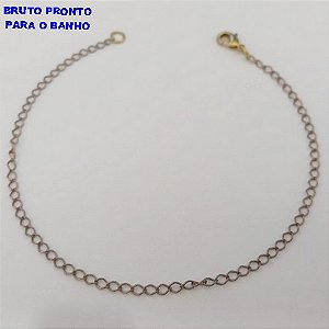 PULSEIRA NO BRUTO PRONTO PARA O BANHO(CX167)PULSEIRA COM FECHO LAGOSTA(M145LX) / LARGURA 2.1MM / ( (TAMANHO 18CM)PESO 0,08GR - BRU24938
