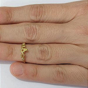 ANEL (FALANGE) NO BRUTO PRONTO PARA O BANHO - ABC COM MICROS ZIRCÔNIAS - PESO MÉDIO: 1,0GR - ANEL000535