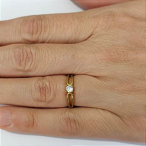 ANEL NO BRUTO PRONTO PARA O BANHO (AX002504W)- ANEL COM ZIRCÔNIA - PESO MÉDIO: 1,5GR - ANEL000550