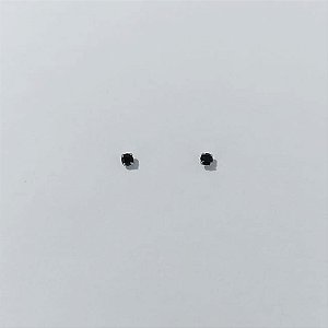BRINCO EM AÇO INOXIDÁVEL - BRINCO AÇO INOX STRASS PRETO 2,5MM (BRI0153/7) - COMPOSIÇÃO: AÇO INOXIDÁVEL - AÇO3017