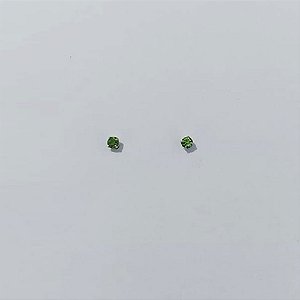 BRINCO EM AÇO INOXIDÁVEL - BRINCO AÇO INOX STRASS VERDE 2,5MM (BRI0153/4) - COMPOSIÇÃO: AÇO INOXIDÁVEL - AÇO3020