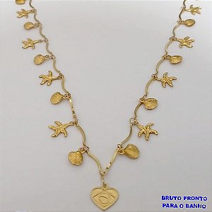 SHOCKER NO BRUTO PRONTO PARA O BANHO SHOCKER COM CONCHAS E ESTRELA DO MAR E UM PINGENTO DO " BRASIL " (TAMANHO 40CM+EXTENSOR) PESO 7.4GR BRU24956