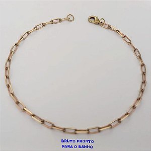 PULSEIRA NO BRUTO PRONTO PARA O BANHO( LARGURA 2.9MM)(CX167)PULSEIRA SIMPLES COM FECHO LAGOSTA 100% LATÃO(KDL80) (TAMANHO 20CM)PESO 2.4GR - BRU24957