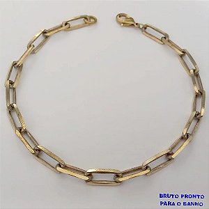 PULSEIRA NO BRUTO PRONTO PARA O BANHO( LARGURA 5.4MM)(CX167)PULSEIRA SIMPLES COM FECHO LAGOSTA 100% LATÃO(KDL1.50) (TAMANHO 20CM)PESO 5.2GR - BRU24960