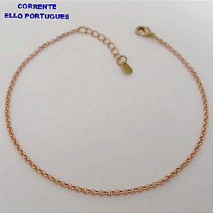 PULSEIRA NO BRUTO PRONTO PARA O BANHO(P156) PULSEIRA COM FECHO LAGOSTA/ CORRENTE ELLO PORTUGUES (P)LARGURA 2.2MM) -( 18CM+ EXTENSOR)PESO 1.5GR - BRU24978