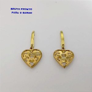 BRINCO NO BRUTO PRONTO PARA O BANHO(CX168)BRINCO COM UMA GOTA VASADO DE 1,8CM (100% LATÃO) (COM BASE DE PINO (PESO 2.9GR - BRU25007