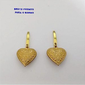 BRINCO NO BRUTO PRONTO PARA O BANHO(CX168)BRINCO COM UMA GOTA DE 1,8CM (100% LATÃO) (COM BASE DE PINO (PESO 4.3GR - BRU25008