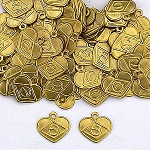 ACESSÓRIO NO BRUTO PRONTO PARA O BANHO - (3.935A1) CORAÇÃO BANDEIRA DO BRASIL 14MM - PESO TOTAL 0,5GR - COMPOSIÇÃO: 100% LATÃO - BRU0003816