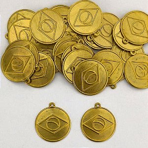 ACESSÓRIO NO BRUTO PRONTO PARA O BANHO - (3.937A1) MEDALHA REDONDA BANDEIRA DO BRASIL 20MM - PESO TOTAL 0,6GR - COMPOSIÇÃO: 100% LATÃO - BRU0003820