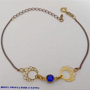 PULSEIRA NO BRUTO PRONTO PARA O BANHO(CX168)PULSEIRA SIMPLES E DELICADA (TAMANHO 18CM+EXTENSOR) - PESO 1.6GR - BRU25018