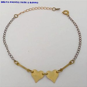 PULSEIRA NO BRUTO PRONTO PARA O BANHO(CX168)PULSEIRA SIMPLES E DELICADA (TAMANHO 18CM+EXTENSOR) - PESO 1.6GR - BRU25019