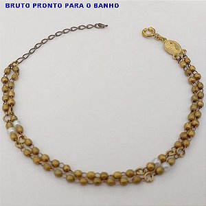 CORRENTE NO BRUTO PRONTO PARA O BANHO(CX169)CORRENTE 3X1 LATÃO / PESO 2.4GR / TAMANHO 45CM - BRU25034