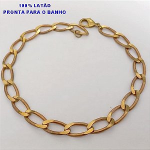 PULSEIRA NO BRUTO PRONTO PARA O BANHO(CX159) PULSEIRA MASCULINA COM FECHO LAGOSTA(M-01188) LARGURA 7.8MM - PESO 10.5GR - BRU25059