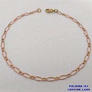 PULSEIRA NO BRUTO PRONTO PARA O BANHO(CX170)(1164)PULSEIRA UM POR UM LARGURA 2.5MM (TAMANHO 25CM )COM FECHO LAGOSTA - PESO 2GR - BRU25081
