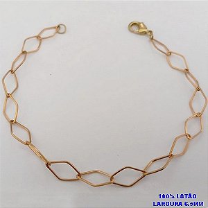 PULSEIRA NO BRUTO PRONTO PARA O BANHO(CX170)(COL1245)PULSEIRA LARGURA 6,5MM (TAMANHO 18CM )COM FECHO LAGOSTA - PESO 1,9GR - BRU25082