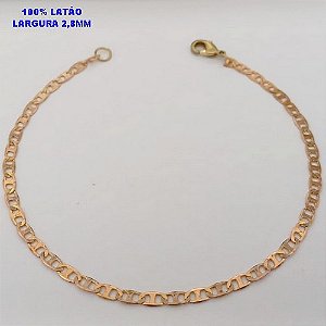 PULSEIRA NO BRUTO PRONTO PARA O BANHO(CX170)(COL180-1)PULSEIRA LARGURA 2.8MM (TAMANHO 22CM )COM FECHO LAGOSTA - PESO 1.9GR - BRU25086