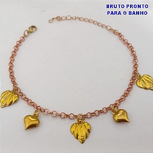 PULSEIRA NO BRUTO PRONTO PARA O BANHO(CX170)PULSEIRA TODA TRABALHADA SIMPLES E DELICADA (TAMANHO 18CM )COM FECHO LAGOSTA - PESO 2,9GR - BRU25091
