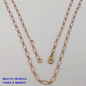CORRENTE NO BRUTO PRONTO PARA O BANHO(CX170)(1164)PULSEIRA UM POR UM LARGURA 2.5MM " (TAMANHO 60CM )" COM FECHO LAGOSTA - PESO 3.9GR - BRU25094