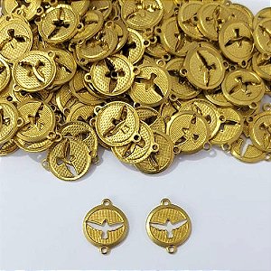 ACESSÓRIO NO BRUTO PRONTO PARA O BANHO - (1988) ACESSÓRIO REDONDO ESPÍRITO SANTO VAZADO COM DUAS ARGOLINHAS - PESO TOTAL 0,8GR - COMPOSIÇÃO: 100% LATÃO - BRU0003823