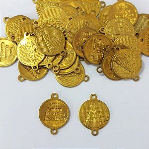 ACESSÓRIO NO BRUTO PRONTO PARA O BANHO - (3.1345AV2) ACESSÓRIO REDONDO NOSSA SRA APARECIDA COM DUAS ARGOLINHAS 13MM - PESO TOTAL 1GR - COMPOSIÇÃO: 100% LATÃO - BRU0003829