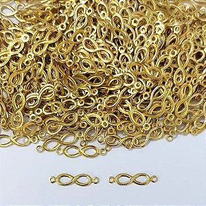 ACESSÓRIO NO BRUTO PRONTO PARA O BANHO - (V4128) ACESSÓRIO INFINTO COM DUAS ARGOLINHAS 17MM - PESO TOTAL 0,2GR - COMPOSIÇÃO: 100% LATÃO - BRU0003832