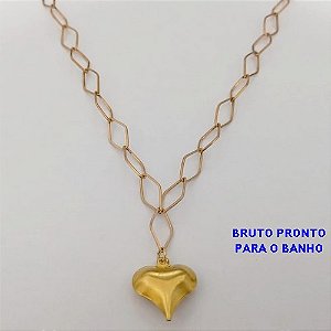 SHOCKER NO BRUTO PRONTO PARA O BANHO(100% LATÃO)CORRENTE DE 40CM+EXTESNOR + COM FECHO LAGOSTA - LARGURA 6,5MM / PESO 4.9GR - BRU25120