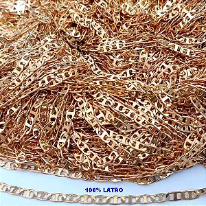 CORRENTE NO BRUTO PRONTO PARA O BANHO(COL180-1)(100% LATÃO)CORRENTE VENDIDA POR METRO- LARGURA 2.8MM (VALOR DO METRO) - BRU25131