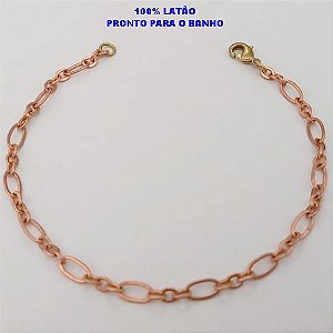 PULSEIRA NO BRUTO PRONTO PARA O BANHO(COL8/0) (100% LATÃO)PULSEIRA SIMPLES 3X1(TAMANHO 18CM)- LARGURA 4MM - BRU25132