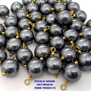 ACESSORIO NO BRUTO PRONTO PARA O BANHO(CX170) PEROLA NEGRA DE 12MM CASTROADA (PESO 1,2GR - BRU25138