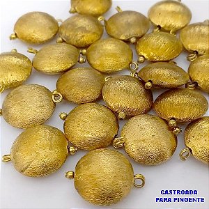 ACESSORIO NO BRUTO PRONTO PARA O BANHO(CX170) BOLA LIXADA PARA BRINCO OU PINGENTE CASTROADA TAMANHO 18MM (PESO 2.6GR - BRU25140