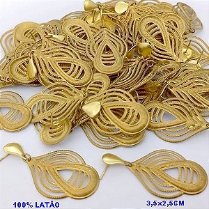 BRINCO NO BRUTO PRONTO PARA O BANHO(CX171)-BRINCO COM PINGENTE DE GOTA DUPLA E BASE DE PINO EM FORMATO DE GOTA(PESO 3.6GR ) BRU25147