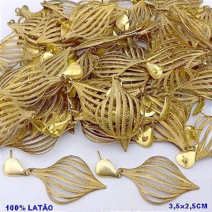 BRINCO NO BRUTO PRONTO PARA O BANHO(CX171)-BRINCO COM PINGENTE DE GOTA E BASE DE PINO EM FORMATO DE GOTA(PESO 2.8GR ) BRU25149