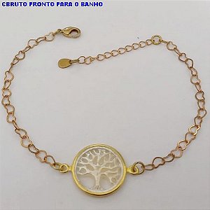 PULSEIRA NO BRUTO PRONTO PARA O BANHO(CX171)-PULSEIRA COM PINGENTE ARVORE DA VIDA DE 16MM/ TAMANHO 18CM+EXTENSOR(PESO 1,7GR ) BRU25156