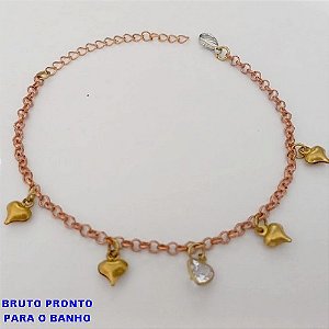 PULSEIRAS NO BRUTO PRONTO PARA O BANHO(171)- PULSEIRAS SIMPLES E DELICADA - TAMANHO 17CM+EXTENSOR -( PESO 2,9GR - BRU25182
