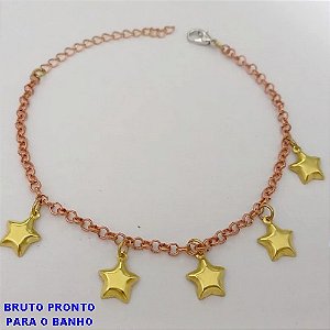 PULSEIRAS NO BRUTO PRONTO PARA O BANHO(171)- PULSEIRAS SIMPLES E DELICADA - TAMANHO 17CM+EXTENSOR -( PESO 3.1GR - BRU25184