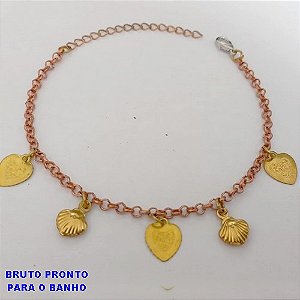 PULSEIRAS NO BRUTO PRONTO PARA O BANHO(171)- PULSEIRAS SIMPLES E DELICADA - TAMANHO 17CM+EXTENSOR -( PESO 3.1GR - BRU25185