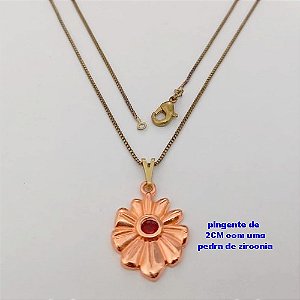 GARGANTILHA NO BRUTO PRONTO PARA O BANHO(171)-(CRIS) COM CORRENTE VENEZIANA DE 45CM E PINGENTE DE2CM COM UMA PEDRA DE ZIRCONIA -( PESO 3.7GR - BRU25188