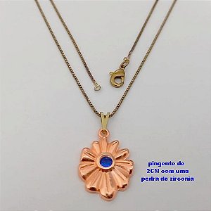 GARGANTILHA NO BRUTO PRONTO PARA O BANHO(171)-(CRIS) COM CORRENTE VENEZIANA DE 45CM E PINGENTE DE2CM COM UMA PEDRA DE ZIRCONIA -( PESO 3.7GR - BRU25189